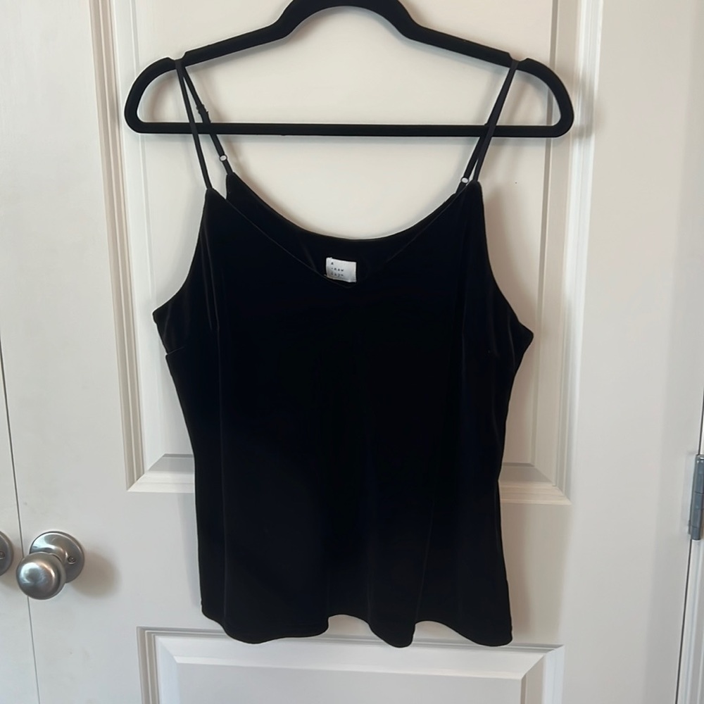 Black Velvety Spaghetti Strap Tank